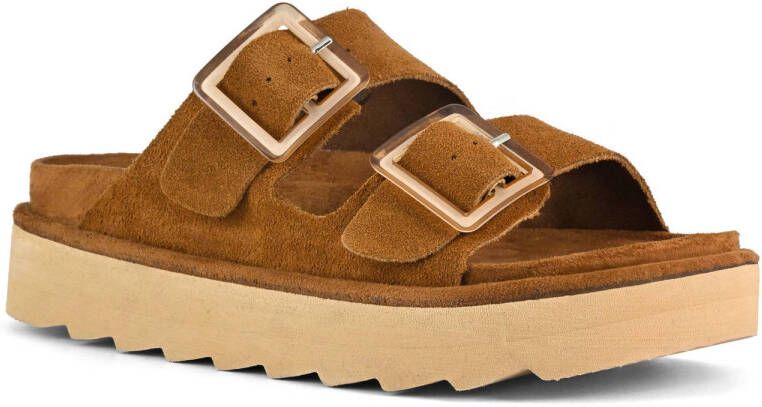Colors of California HC.Stormy56 suède slippers cognac