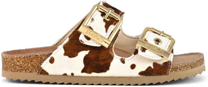 Colors of California leren slippers ecru bruin