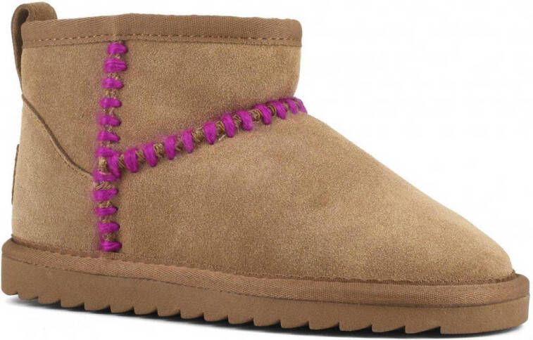 Colors of California suède enkelboots camel