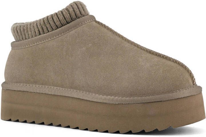 Colors of California suède enkelboots taupe