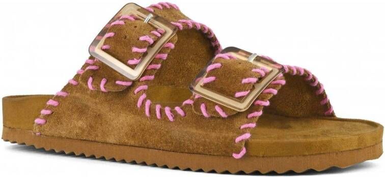 Colors of California suède slippers bruin
