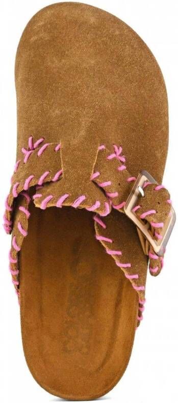 Colors of California suède slippers cognac