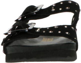 Colors of California suède slippers met studs zwart