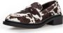 Copenhagen Shoes Celina leren loafers met koeienhaar bruin wit - Thumbnail 2