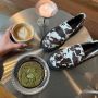 Copenhagen Shoes Celina leren loafers met koeienhaar bruin wit - Thumbnail 3