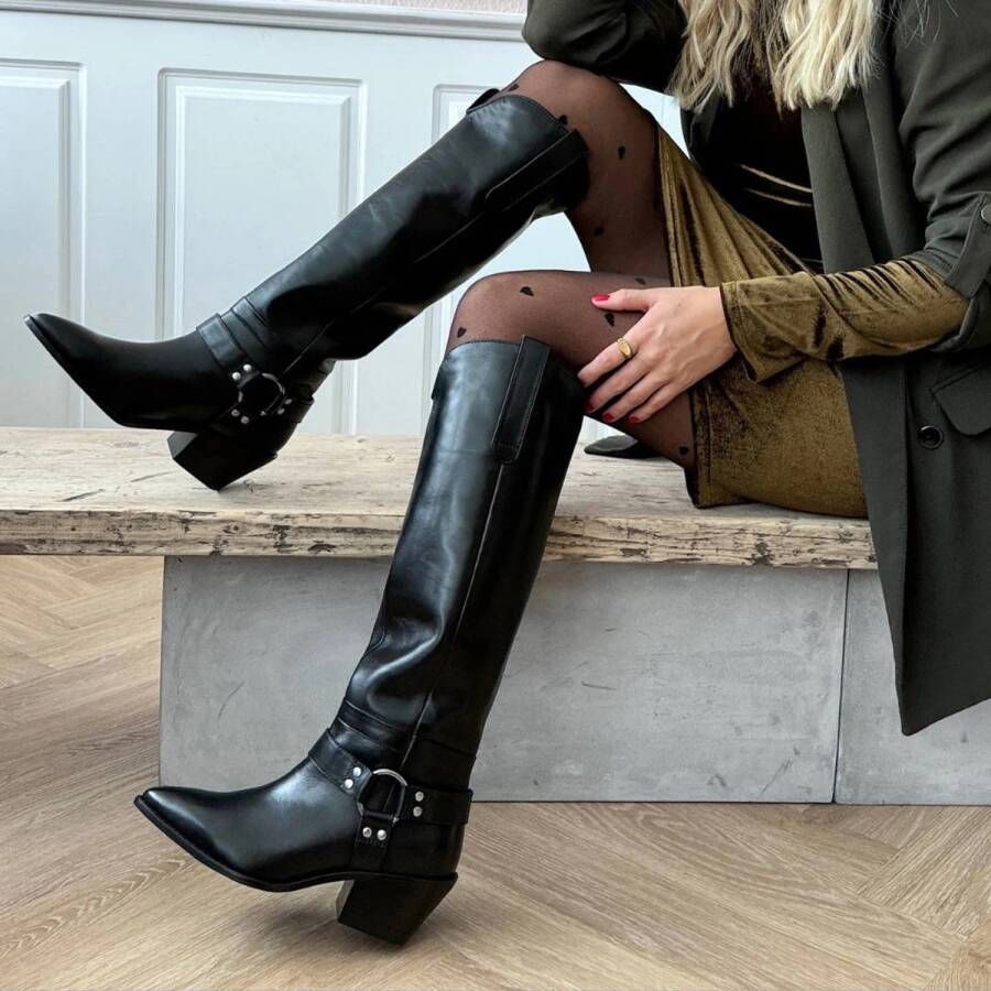 Copenhagen Shoes Divided Vibes leren cowboylaarzen zwart