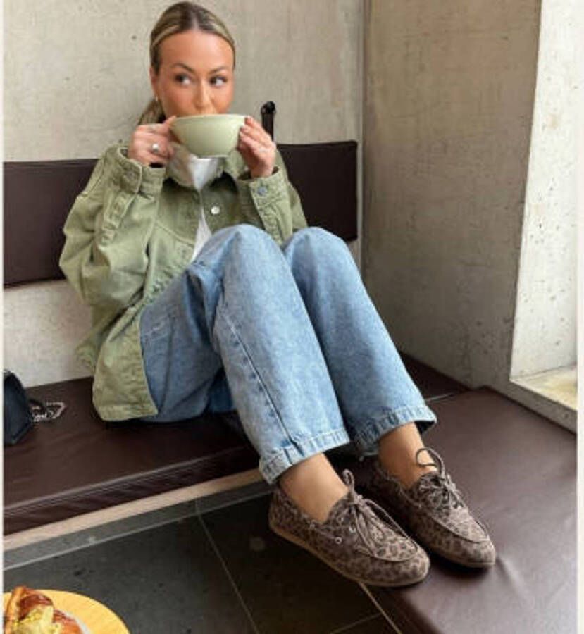 Copenhagen Shoes Savannah suède bootschoenen met panterprint bruin zwart