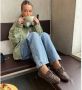 Copenhagen Shoes Savannah suède bootschoenen met panterprint bruin zwart - Thumbnail 2