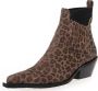 Copenhagen Shoes The Walking Boot suède cowboylaarzen met panterprint bruin - Thumbnail 2