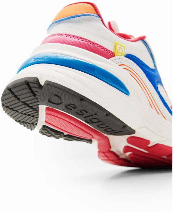 Desigual chunky sneakers wit blauw roze