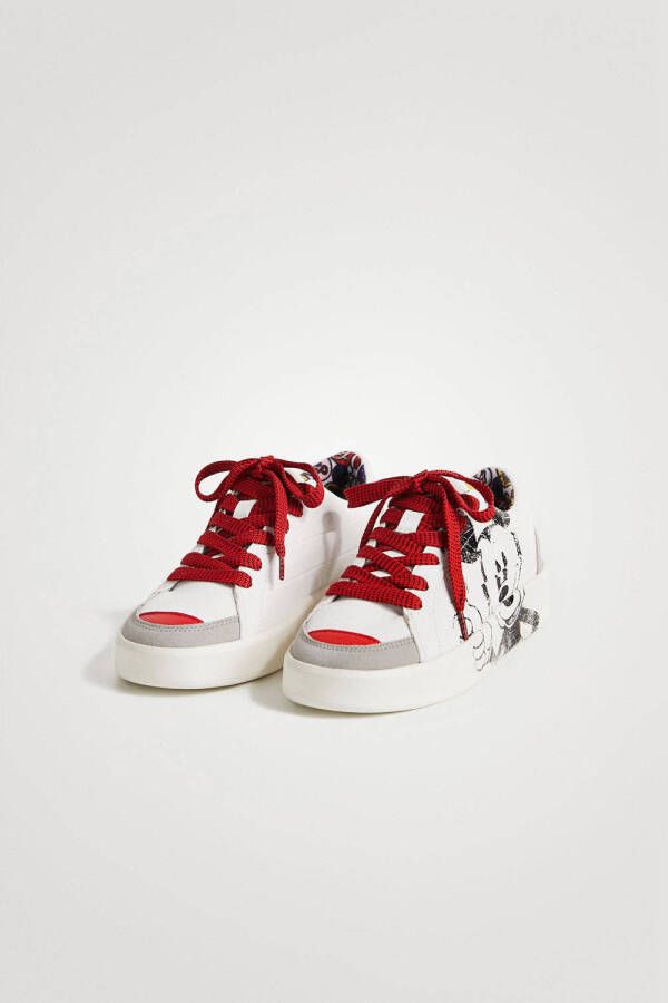 Desigual Mickey Mouse sneakers wit rood