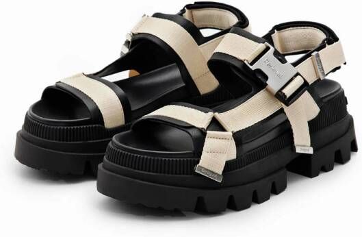Desigual sandalen ecru zwart