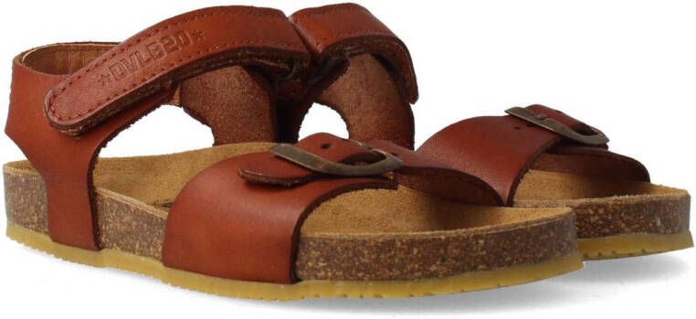 Develab leren sandalen cognac