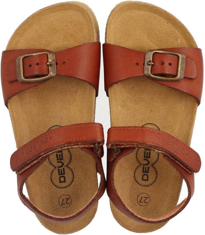 Develab leren sandalen cognac