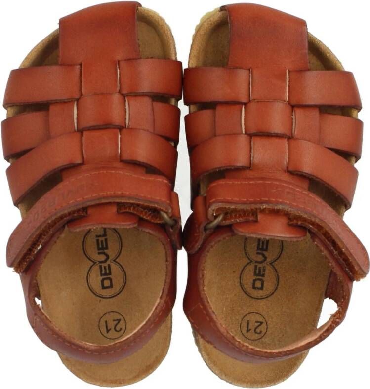 Develab leren sandalen cognac