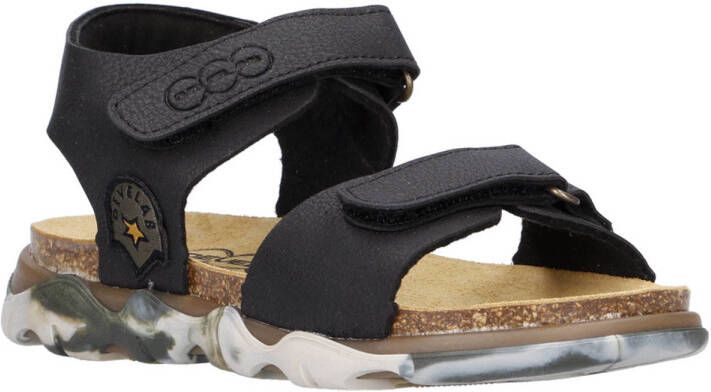 Develab leren sandalen zwart