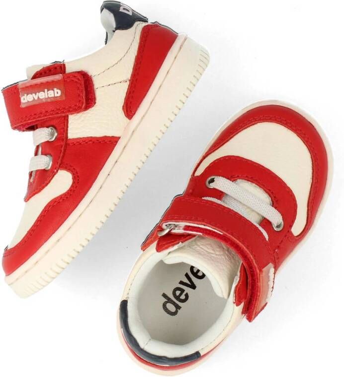 Develab leren sneakers rood wit
