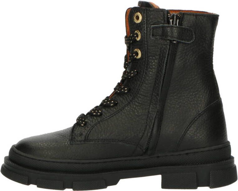 Develab leren veterboots zwart