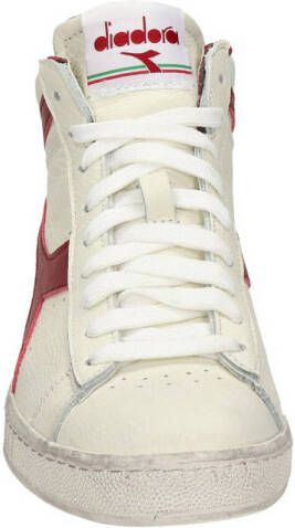 Diadora hoge leren sneakers off white rood