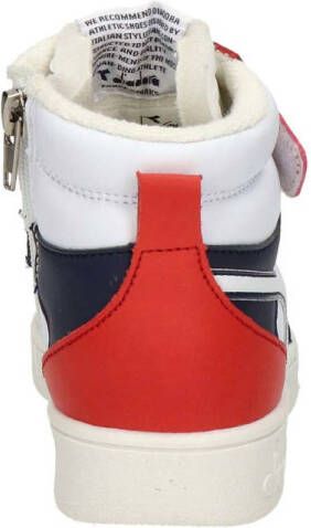 Diadora leren sneakers rood wit donkerblauw