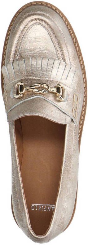 Manfield leren loafers goud