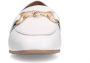 No Stress Dames Witte leren loafers met goudkleurig detail - Thumbnail 2