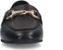 No Stress Dames Zwarte leren loafers met goudkleurig detail - Thumbnail 2