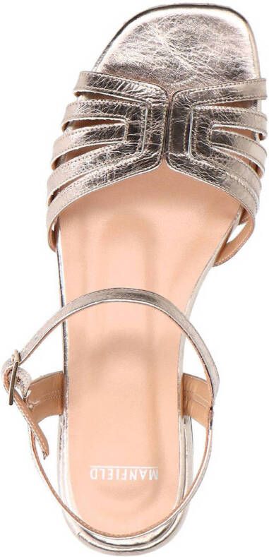 Manfield leren sandalen zilver