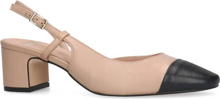 Manfield leren slingback pumps beige