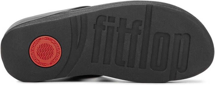 FitFlop TM leren slippers zwart