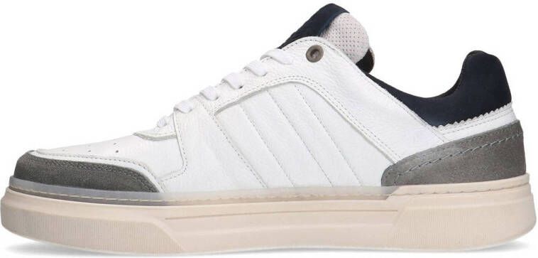 Manfield leren sneakers wit