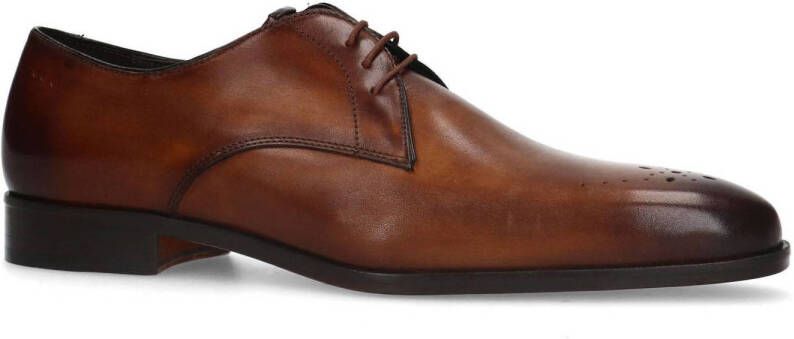 Manfield leren veterschoenen cognac