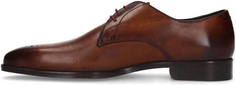 Manfield leren veterschoenen cognac