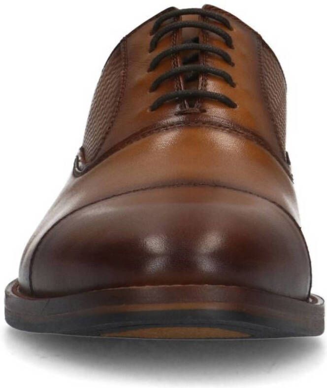 Manfield leren veterschoenen cognac