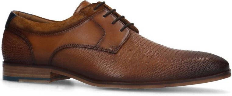 Manfield leren veterschoenen cognac