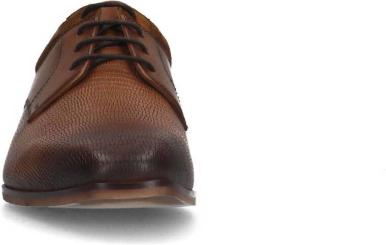 Manfield leren veterschoenen cognac