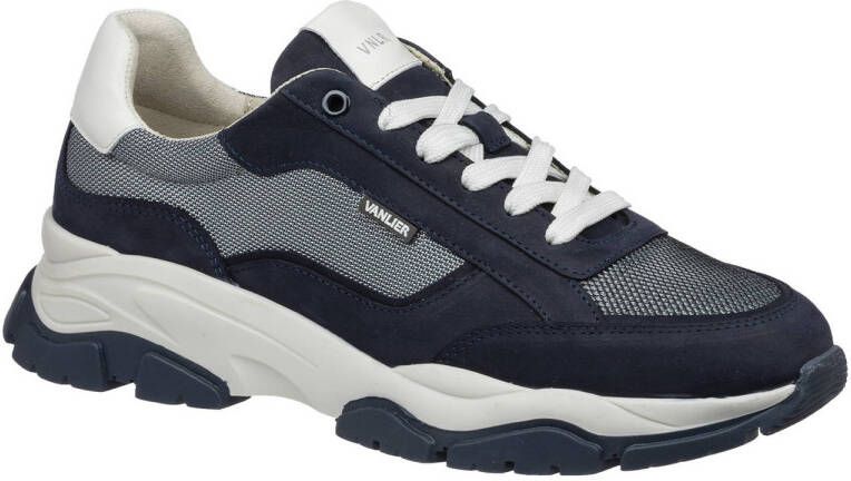 Van Lier Raptor chunky suède sneakers donkerblauw