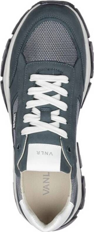 Van Lier Raptor chunky suède sneakers grijsblauw