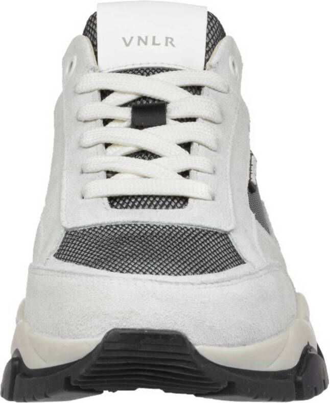Van Lier Raptor chunky suède sneakers wit donkerblauw