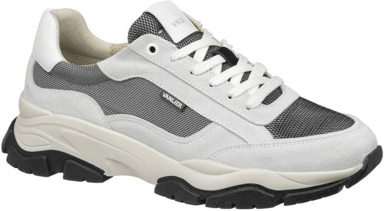 Van Lier Raptor chunky suède sneakers wit donkerblauw