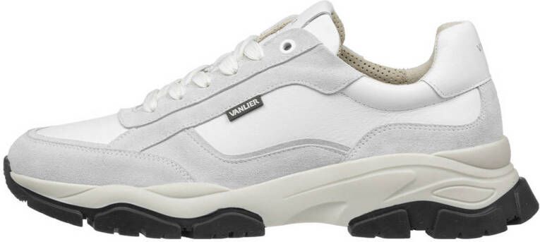 Van Lier Raptor chunky suède sneakers wit grijs