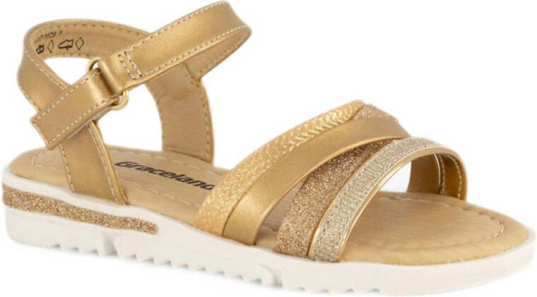 sandalen met glitters goud