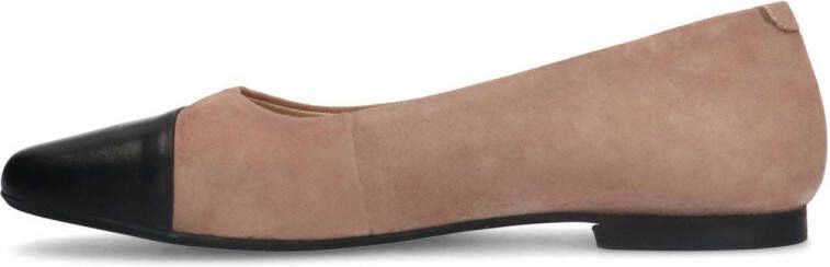 Manfield suède ballerina's beige