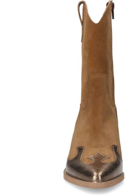 Manfield suède cowboylaarzen cognac