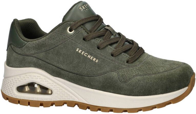 Skechers Uno Rugged suède sneakers donkergroen