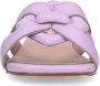 Manfield X Michelle Bollen Dames Paarse leren slippers - Thumbnail 2