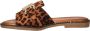 Dolcis slippers met panterprint cognac zwart - Thumbnail 3