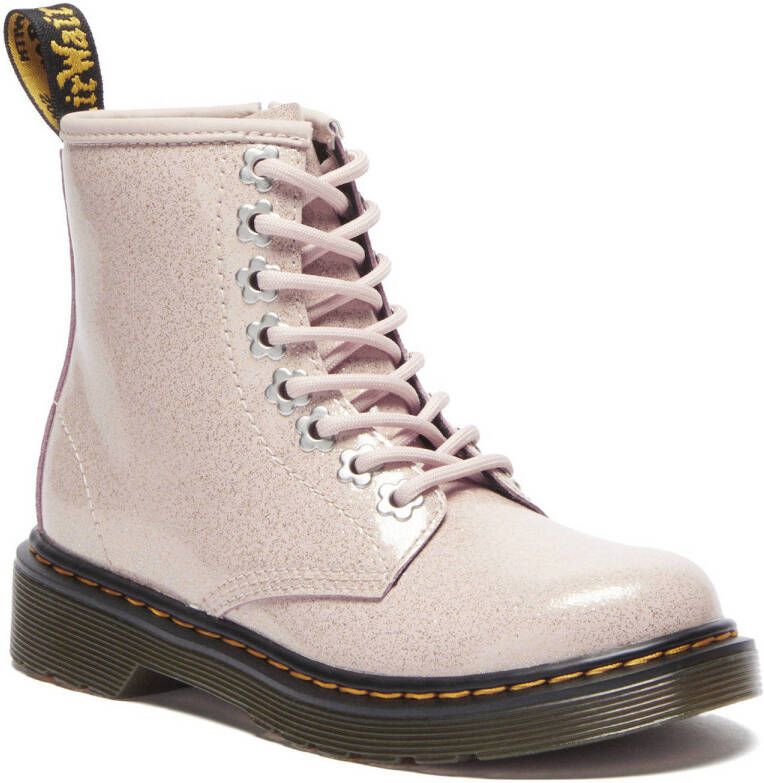 Dr. Martens 1460 J leren veterboots powder pink nebula glitter