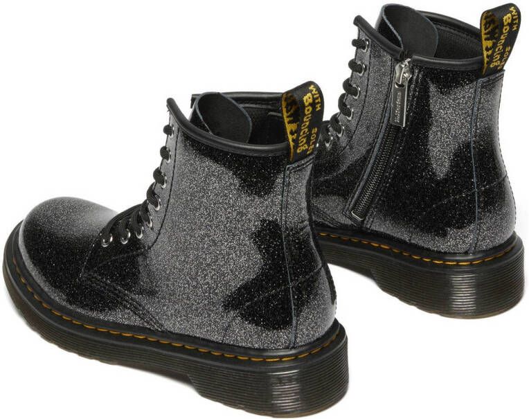 Dr. Martens 1460 J leren veterboots zwart zilver glitter