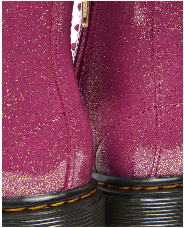 Dr. Martens 1460 T leren veterboots fuchsia zilver goud